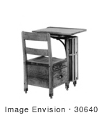 #30640 Stock Photo Of A Wooden School Desk Over A White Background