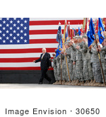 #30650 Stock Photo Of United States Army Soldiers Clapping As Vice President Dick Cheney Enters Holt Stadium Before Addressing Uniformed Service Members At Logistics Support Area Anaconda On Balad Air Base Iraq March 18th 2008