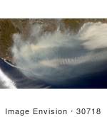 #30718 Stock Photo Of The Basin Fire In Central California As Seen From Space July 4th 2008