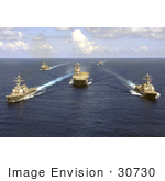 #30730 Stock Photo Of United States Military Ships And Aircraft Carriers On The Atlantic Ocean
