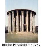 #30787 Photochrome Stock Photo Of The Monopteros Temple Of Hercules Victor Or Hercules Olivarius On The Forum Boarium In Rome Italy