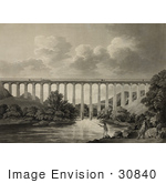 #30840 Stock Illustration Of The Pontcysyllte Aqueduct Between Trevor And Froncysyllte Wrexham Spanning The River Dee In North East Wales Britain