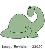 #33020 Clip Art Graphic Of A Cute Green Lady Dinosaur Flirting And Fluttering Her Eyelashes