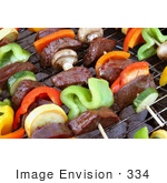 #334 Photo Of Veggies And Meat On Skewers On A Bbq