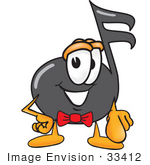 #33412 Clip Art Graphic Of A Semiquaver Music Note Mascot Cartoon Character Pointing At The Viewer