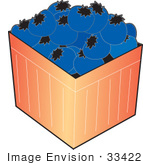 #33422 Clipart Of A Basket Of Ripe Blueberries