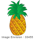 #33455 Clipart of a Ripe Tropical Pineapple Fruit by Maria Bell