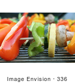 #336 Photograph Of Veggies On Skewers On A Bbq