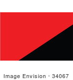 #34067 Clip Art Graphic Of The Red And Black Libertarian Communism Flag Symbolizing Material Equality And Social Freedom