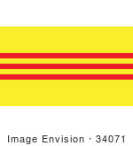 #34071 Clip Art Graphic Of The Red And Yellow Bands On The Former South Vietnam Flag