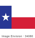 #34080 Clip Art Graphic Of The Lone Star On The Blue White And Red Texas State Flag