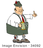 #34092 Clip Art Graphic Of A Happy Oktoberfest Dressed Man Drinking Beer From A Stein And Giving The Thumbs Up