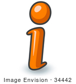 #34442 Clip Art Graphic Of An Orange Information I