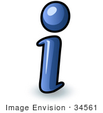#34561 Clip Art Graphic Of A Blue Information I