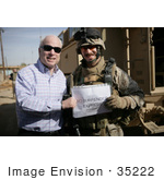 #35222 Stock Photo Of Senator John S Mccain Standing With US Marine Corps Maj Gordon Hilbun