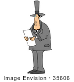 #35606 Clip Art Graphic Of Abraham Lincoln Delivering A Political Speech
