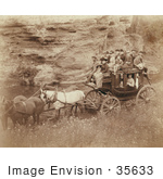 #35633 Stock Photo Of A Group Of People Riding A Horse Drawn Stagecoach Owned By Tallyho Coaching At The Great Hot Springs Of Dakota