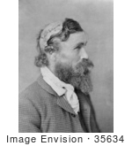 #35634 Historical Stock Photo Of A Man Robert Mcgee Who Was Scalped By Sioux Chief Little Turtle As A Child In 1864 In Profile In 1890