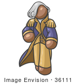 #36111 Clip Art Graphic Of A Brown Guy Character As George Washington