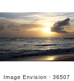#36507 Stock Photo Of A Sailboat In The Distance On The Ocean At Sunset Seen From Poipu Kauai Hawaii