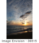 #36515 Stock Photo Of A Beautiful Sunset Seascape With An Orange Burst In The Sky Poipu Kauai Hawaii
