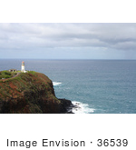 #36539 Stock Photo Of The Kilauea Lighthouse With A Bold View Of The Pacific Ocean Kauai Hawaii