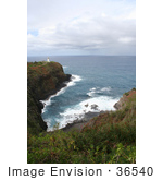 #36540 Stock Photo Of The Kilauea Lighthouse As Seen From The Overlook Kauai Hawaii