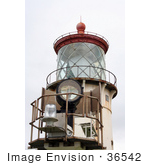#36542 Stock Photo Of The New And Old Lights Of The Kilauea Lighthouse Kauai Hawaii
