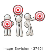 #37451 Clip Art Graphic Of White Guy Characters Holding Targets