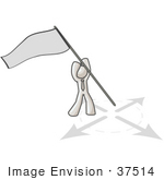 #37514 Clip Art Graphic Of A White Guy Character Claiming Territory