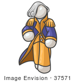#37571 Clip Art Graphic Of A White Guy Character As George Washington