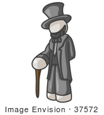 #37572 Clip Art Graphic Of A White Guy Character As Abraham Lincoln