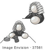 #37581 Clip Art Graphic Of A White Guy Character Judge