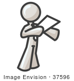 #37596 Clip Art Graphic Of A White Guy Character Giving A Speech