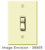 #38905 Clip Art Graphic Of An Off Light Switch