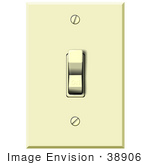 #38906 Clip Art Graphic Of An On Light Switch