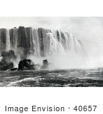#40657 Stock Photo Of Horseshoe Or Canadian Falls Niagara Falls With Water Of The Niagara River Rushing Down Off The Cliff