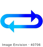 #40706 Clip Art Graphic Of Gradient Dark And Light Blue Arrows Circling In An Oval In A Clockwise Motion
