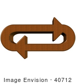 #40712 Clip Art Graphic Of Wood Grain Arrows Circling In An Oval In A Clockwise Motion