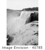 #40785 Stock Photo Of A View Of The Bridge At American Falls Niagara Falls As Seen From Goat Island New York