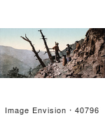#40796 Stock Photo Of Three Miner’S Blacksmiths Standing High Up On A Mountainside Colorado
