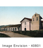 #40801 Stock Photo Of The Historical Santa Inez Mission Church And Belfry In Solvang California
