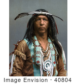 #40804 Stock Photo of an Portrait Of An Ojibwa Native American Indian Brave Man Known As Arrowmaker, 1903 by JVPD