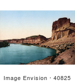 #40825 Stock Photo Of A Curve In The Green River Lined With Bluffs Utah