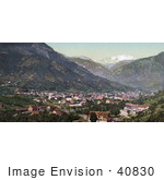 #40830 Stock Photo Of A View Of The City Of Manitou Springs Colorado With The Rocky Mountains In The Distance