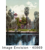 #40869 Stock Photo Of A Building On The Lakefront At Lucky Baldwin’S Ranch In Pasadena California