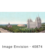#40874 Stock Photo Of A View On Temple Square Salt Lake City Utah