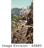 #40880 Stock Photo Of Silverton Toll Road Winding Along The Mountainside Ouray Colorado