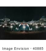 #40885 Stock Photo Of Lights Illuminating The Grand Court At The Trans Mississippi And International Exposition In Omaha Nebraska