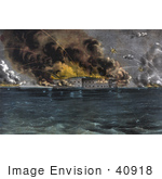 #40918 Stock Illustration Of Explosions During The Bombardment Of Fort Sumter Charleston Harbor South Carolina On The 12th And 13th Of April 1861